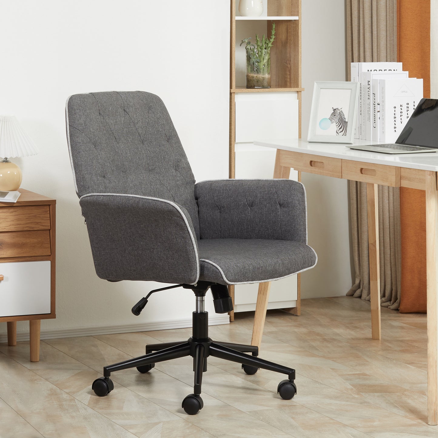 Homcom Swivel Chair - Computer Desk Mid Chair | ChairwayUK