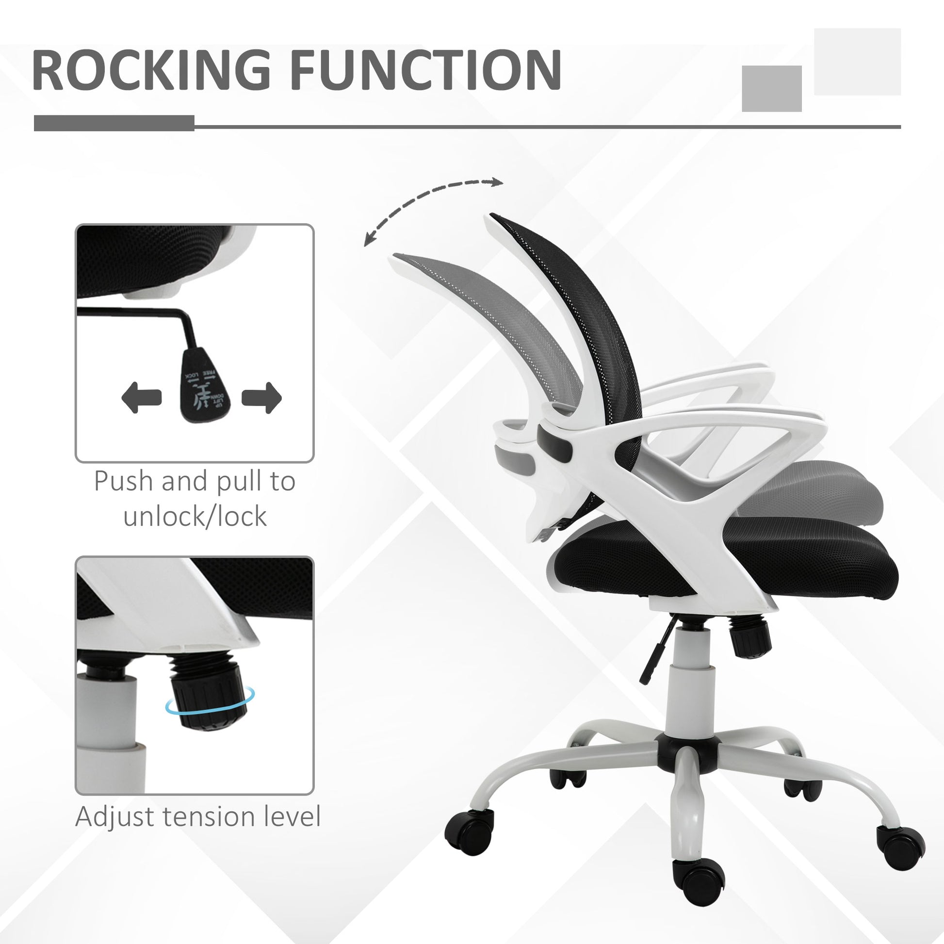 Image for Vinsetto Office Chair Mesh Swivel Desk Chair with Lumbar Back Support Adjustable Height Armrests Black