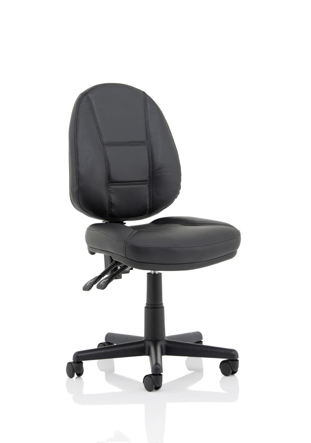Jackson Medium Back Black Leather Task Operator Office Chair - ChairwayUKOperator ChairOP000229Image ForBrunswick Deluxe Medium Back Stacking Visitor Office Chair with Arms Bespoke