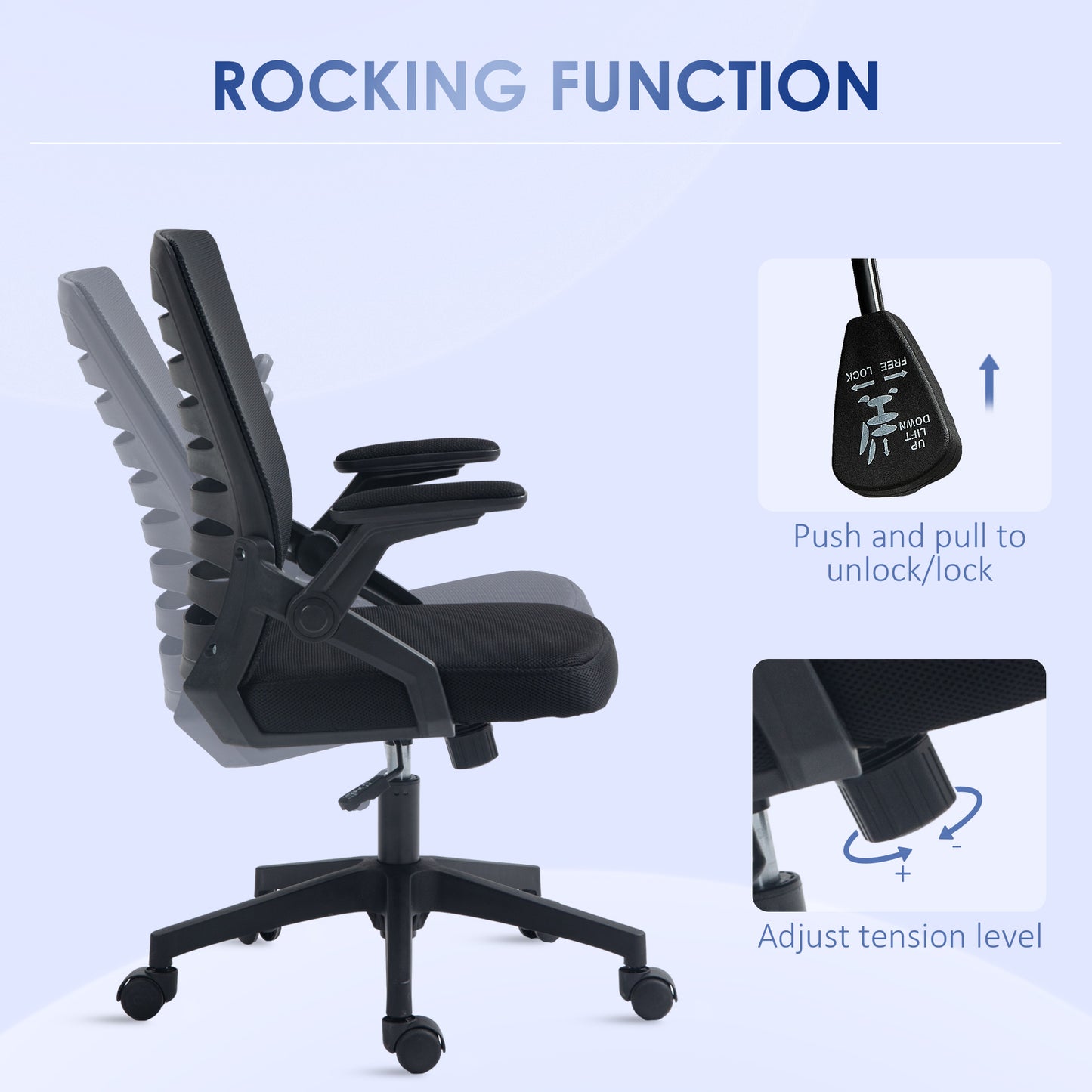 Image for Vinsetto Mesh Office Chair, Swivel Task Computer Chair for Home with Lumbar Support