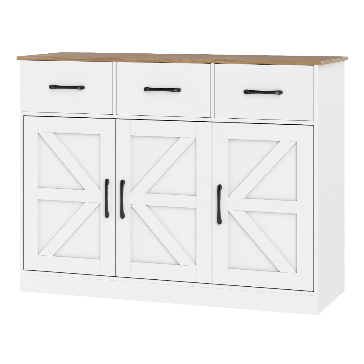 108cm Large Sideboard Storage Cabinet with Adjustable Shelves and Doors-White