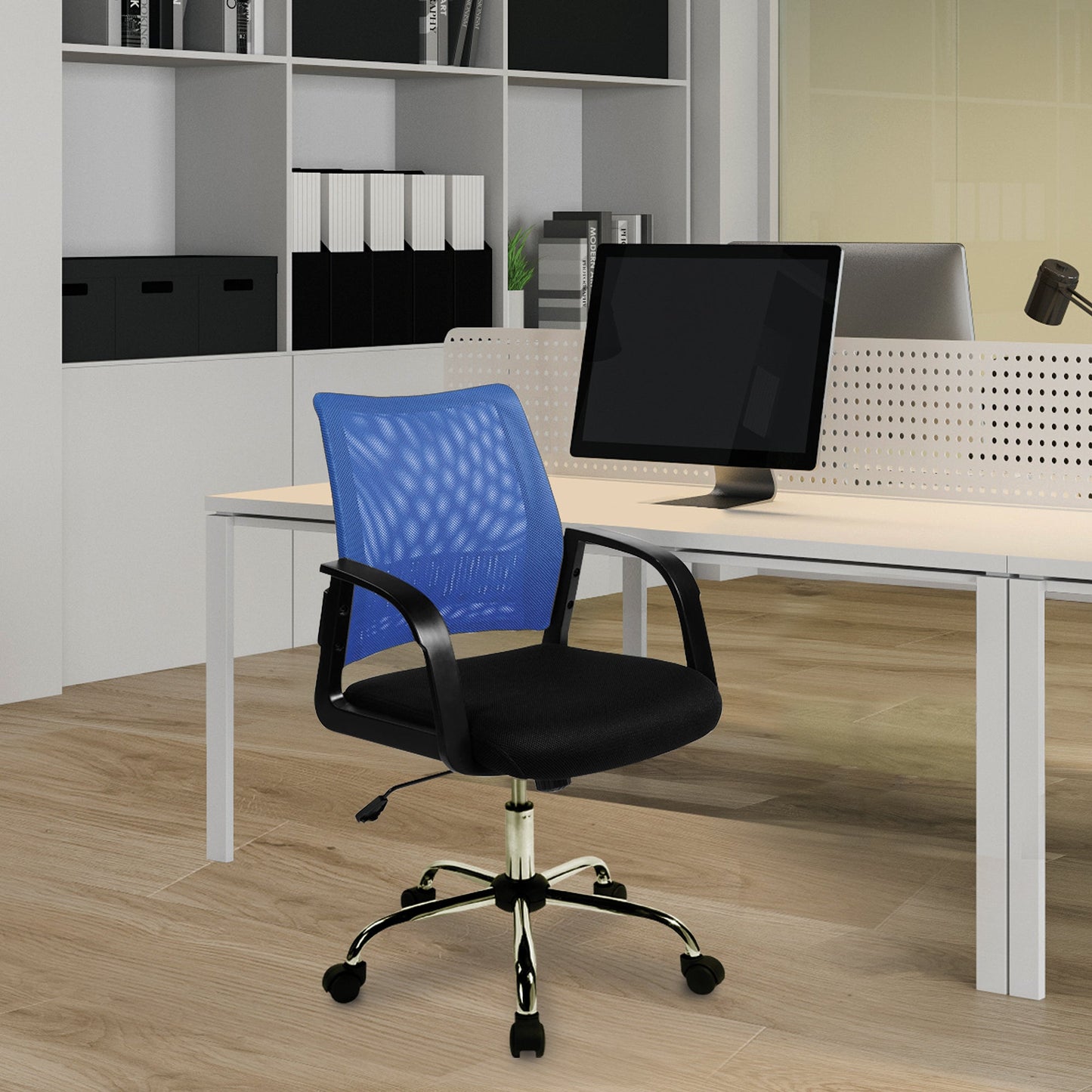 Nautilus Calypso - Medium Mesh Back Task Operator Office Armchair with Chrome Base - ChairwayUKOperator ChairBCM/F1204/BLNautilus Calypso - Medium Mesh Back Task Operator Office Armchair with Chrome Base