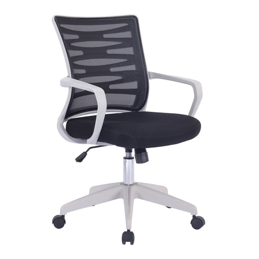 Nautilus Spyro - Designer Mesh Armchair with White Frame and Detailed Back Panelling - ChairwayUKOperator ChairBCM/K488/WH - BKDesigner Mesh Armchair with White Frame and Detailed Back Panelling - Spyro at Chairway