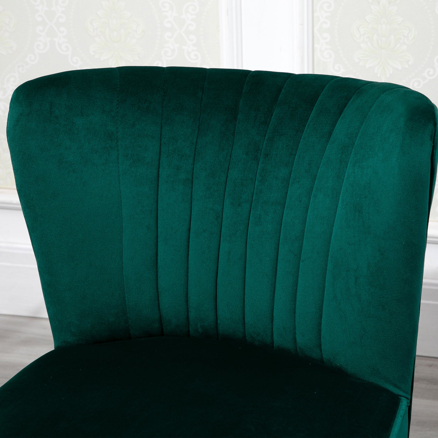 HOMCOM Velvet Accent Chair Occasional Tub Seat Padding Curved Back with Wood Frame Legs Home Furniture Set of 2 Grey