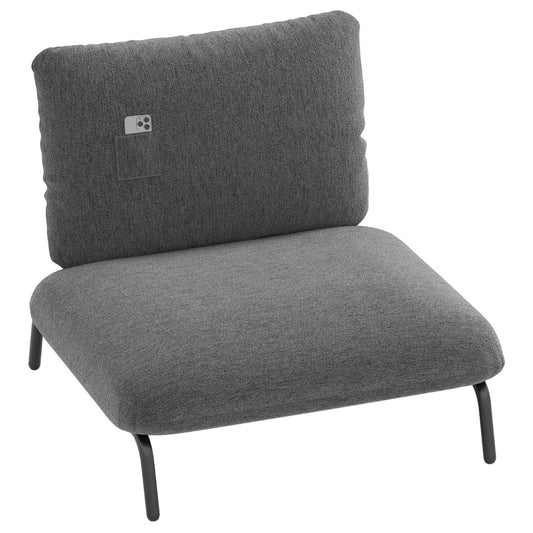 Oversized Accent Chair with Extra Wide Seat and Storage Pocket-Grey