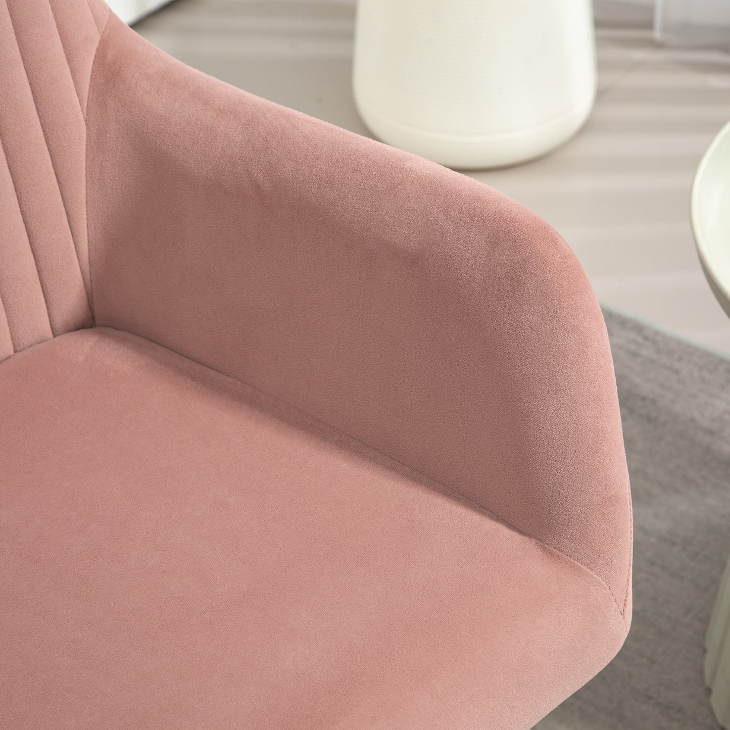 HOMCOM Modern Arm Chair Set of 2 Upholstered Accent Chair with Metal Base for Living Room - ChairwayUK