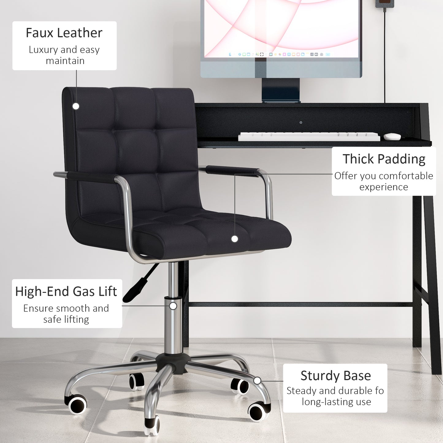 Office Chair and Computer Desk Set