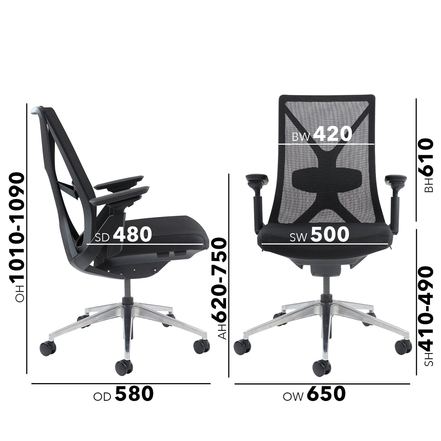 Paxton mesh back operator chair with black frame