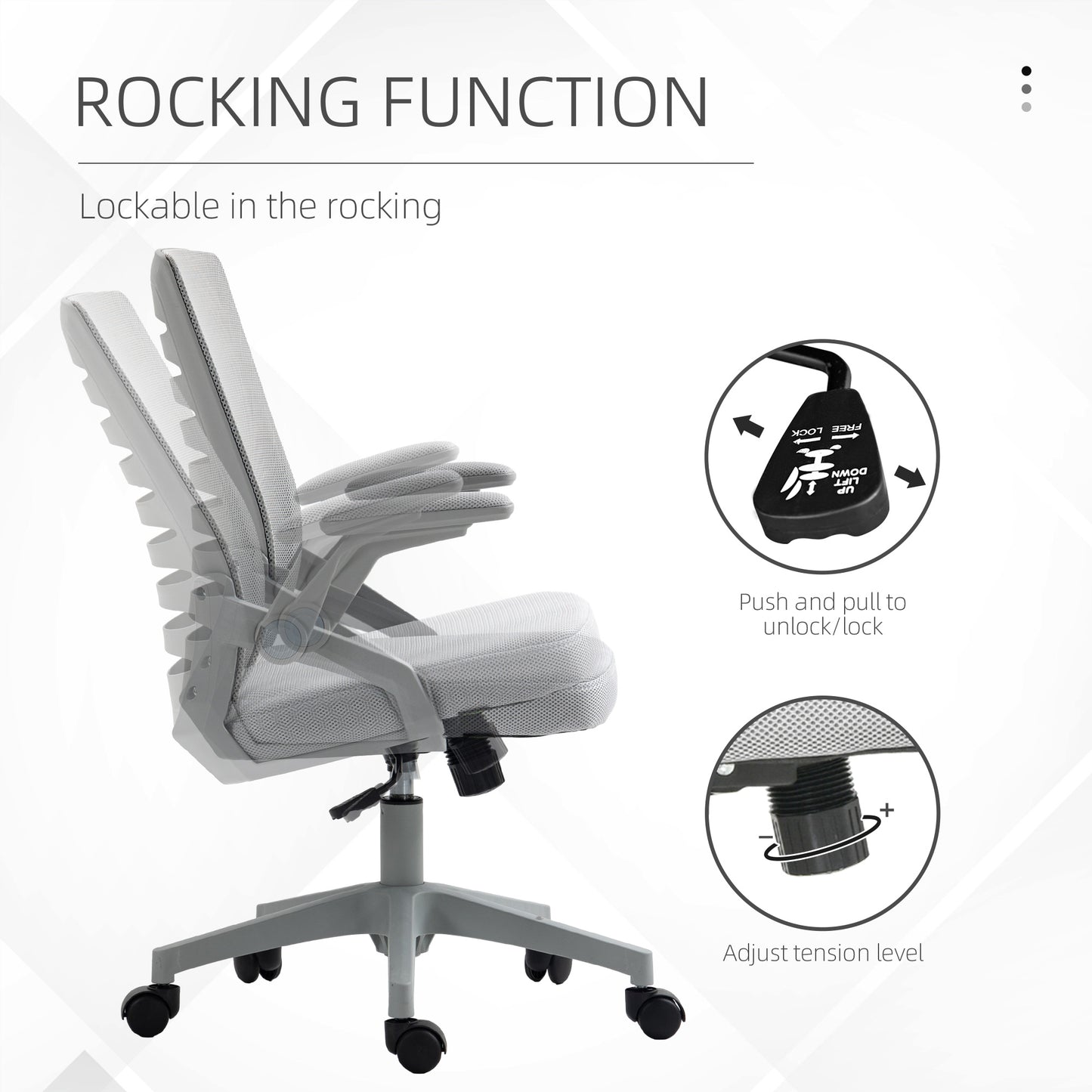 Image for Vinsetto Mesh Office Chair, Swivel Task Computer Chair for Home with Lumbar Support