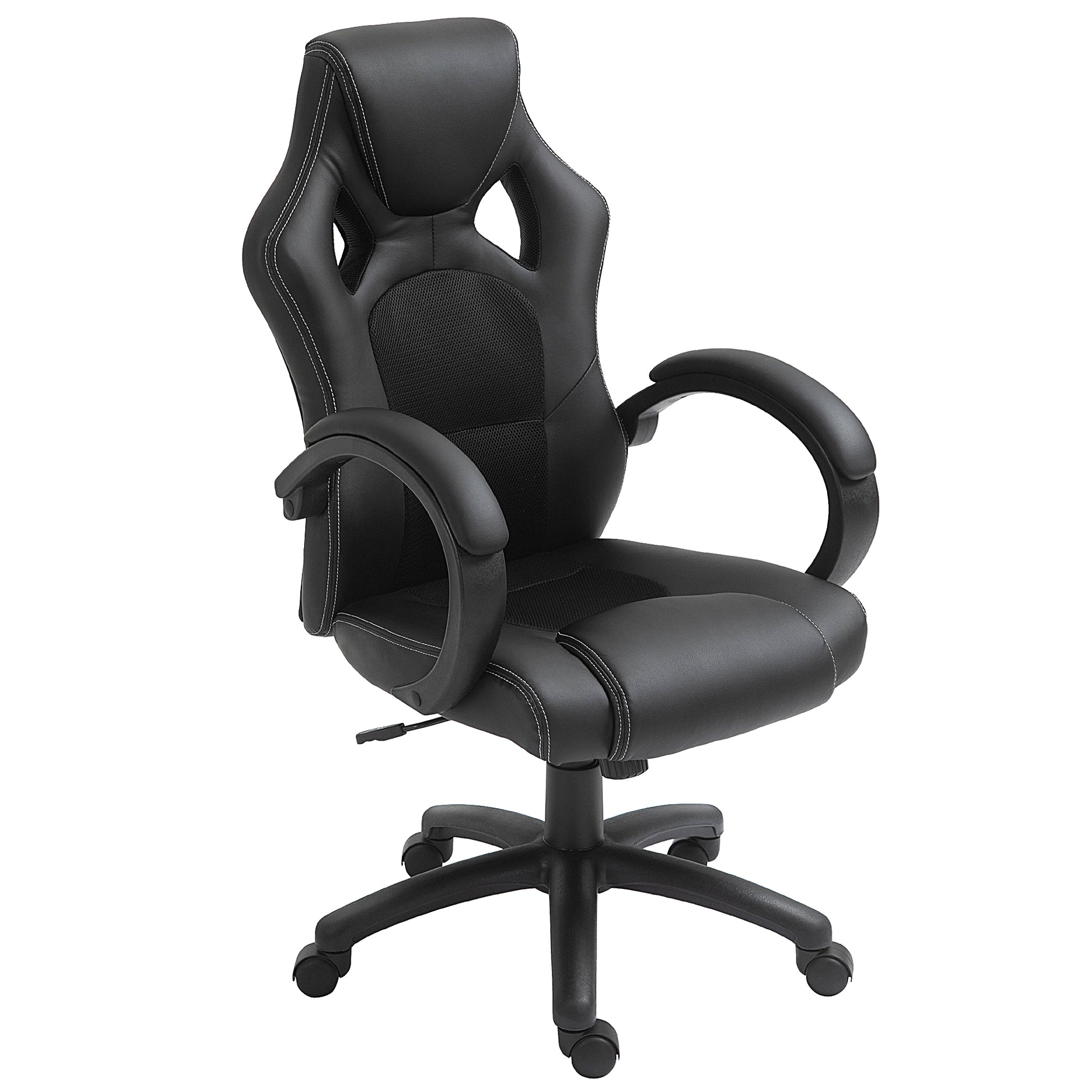 Image for Vinsetto Computer Chair Faux Leather High Back Home Office Chair, Swivel Chair w/ Wheels Armrests, Black