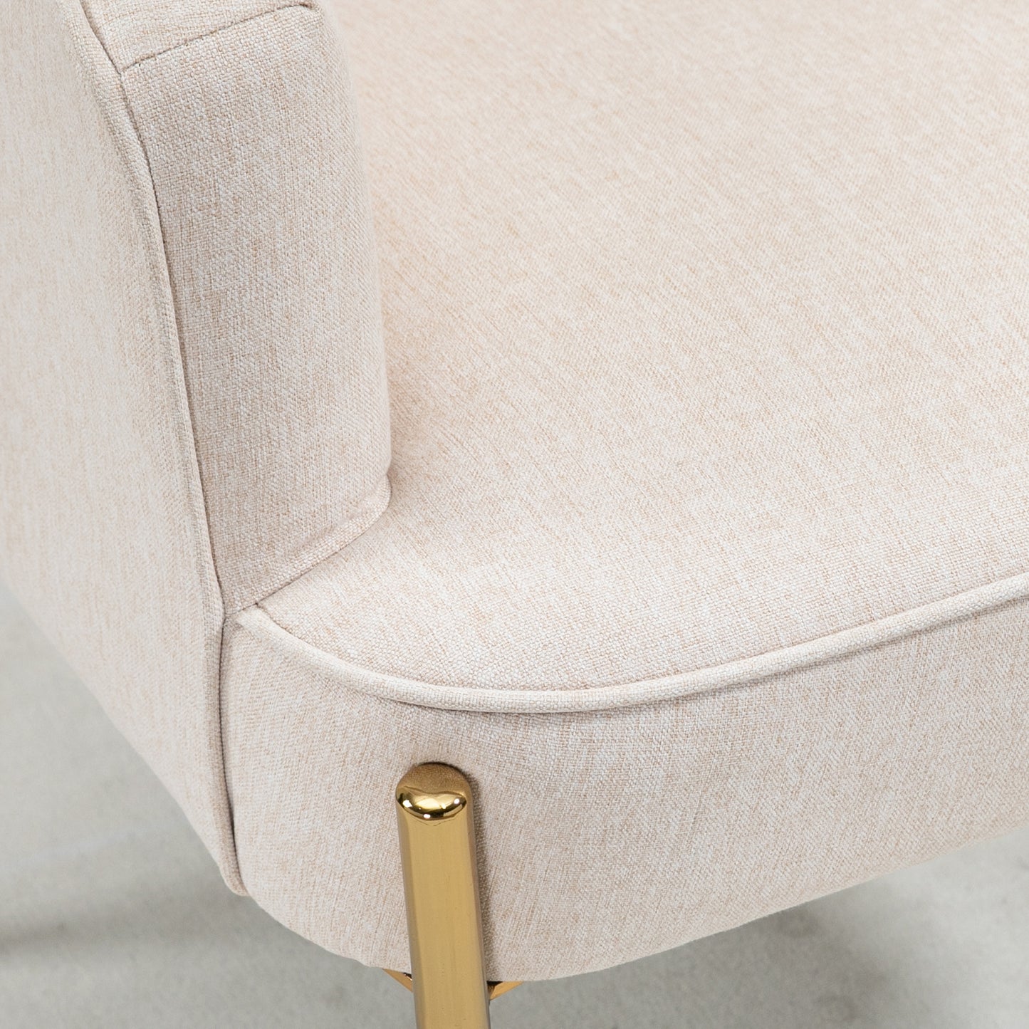 HOMCOM Accent Chair, Living Room Armchair, Vanity Chair with Gold Plating Metal Legs and Soft Padded Seat for Bedroom and CafÃ©, Set of 2, White - ChairwayUK