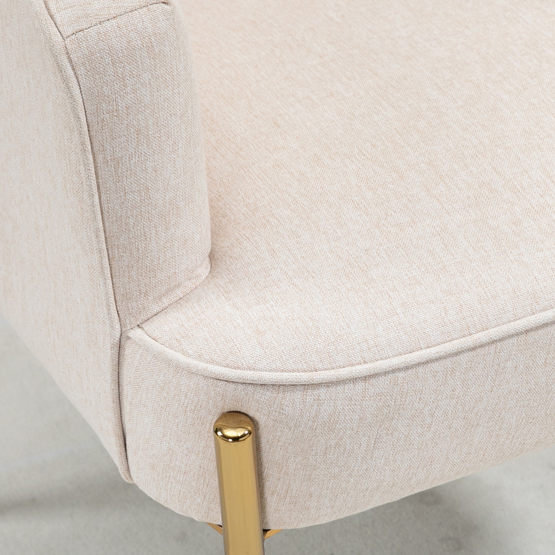 HOMCOM Accent Chair, Living Room Armchair, Vanity Chair with Gold Plating Metal Legs and Soft Padded Seat for Bedroom and CafÃ©, Set of 2, White - ChairwayUK