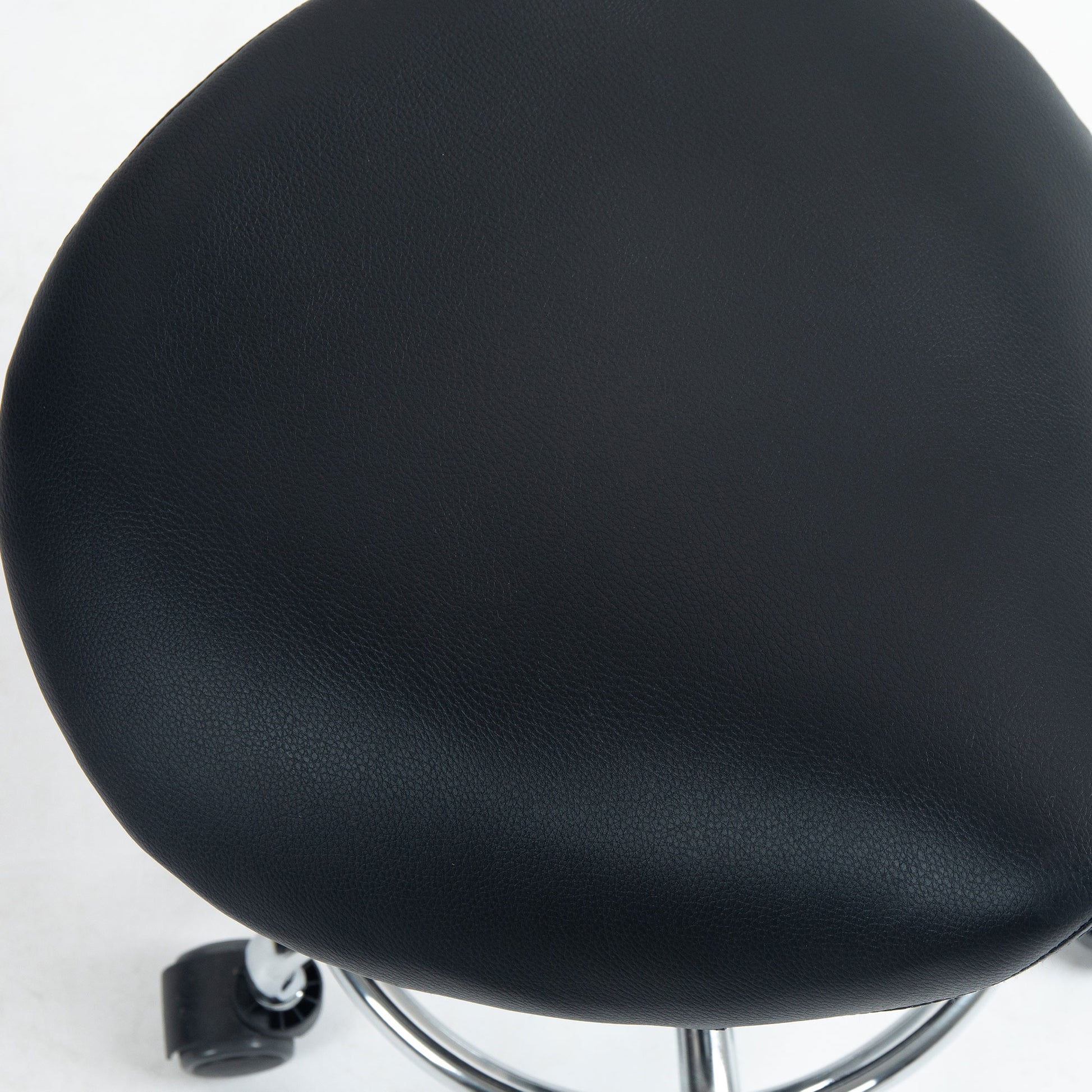 Image for HOMCOM Saddle Stool, PU Leather Adjustable Rolling Salon Chair with Steel Frame for Massage, Spa, Beauty and Tattoo, Black