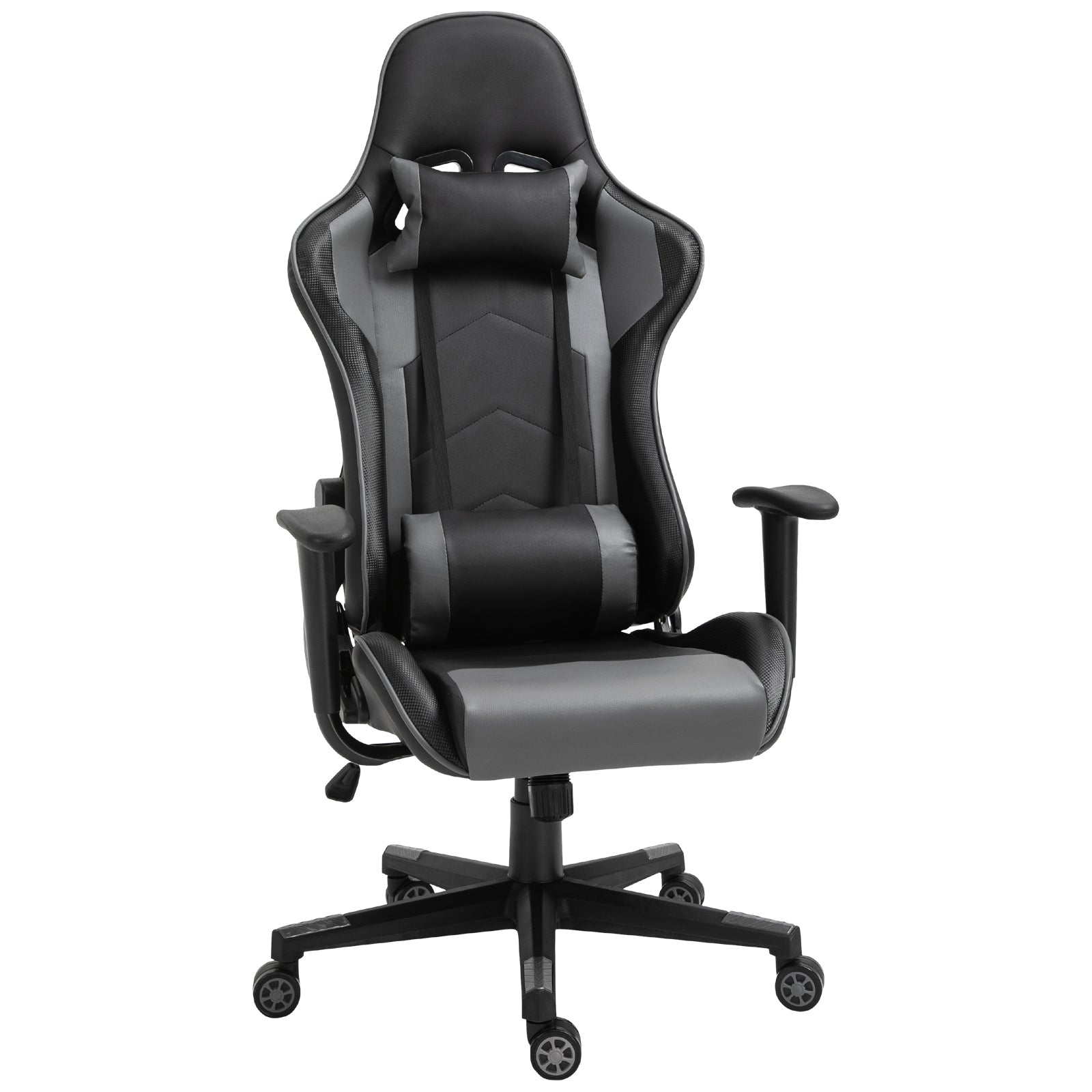 Image for Vinsetto High Back Racing Gaming Chair Reclining 360° Swivel Rocking Height Adjustable with Pillow and Build-in Lumbar Home Black PU Leather