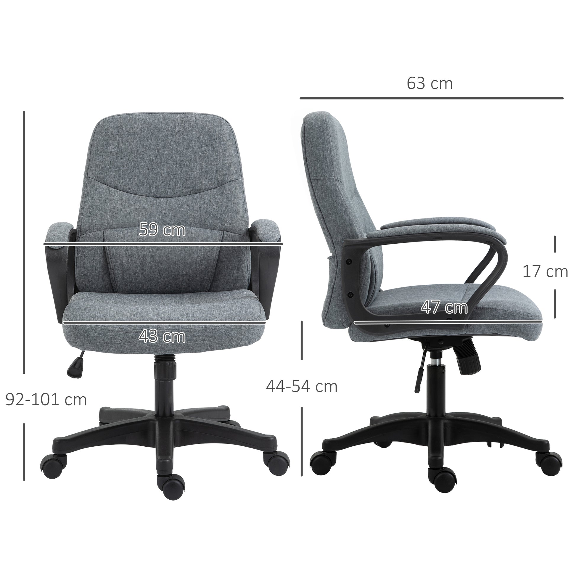 Image for Vinsetto Office Chair with Massager Lumbar High Back Ergonomic Support Office 360° Swivel Chairs Adjustable Height Backrest Grey