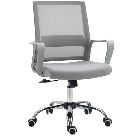 Image for Vinsetto Ergonomic Desk Chair Mesh Office Chair with Adjustable Height Armrest and 360° Swivel Castor Wheels Grey