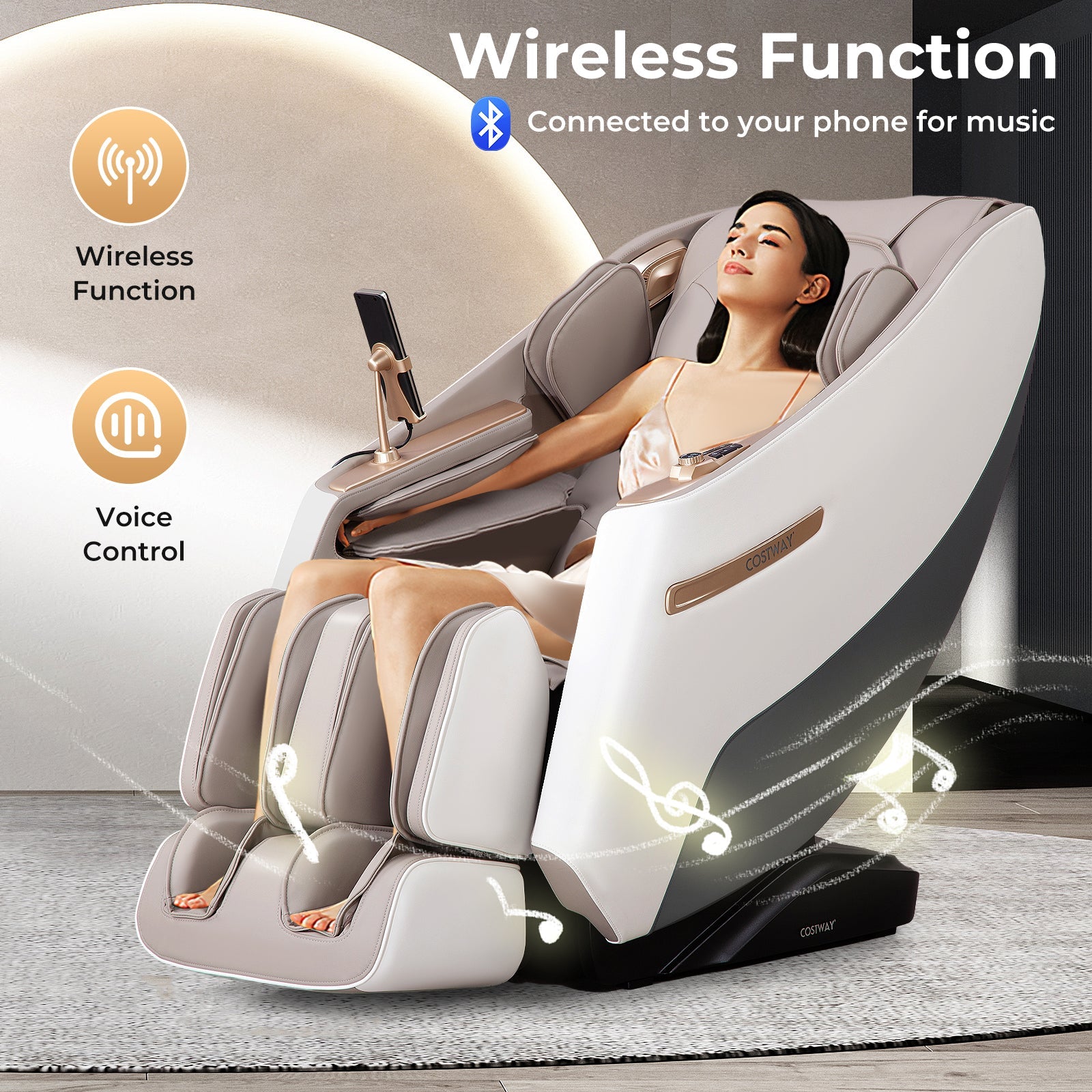 Zero Gravity SL Track Shiatsu Massage Recliner Chair with Waist Heating - White - ChairwayUKMassage ChairJL10029GB - WHImage for Zero Gravity SL Track Shiatsu Massage Recliner Chair with Waist Heating - White